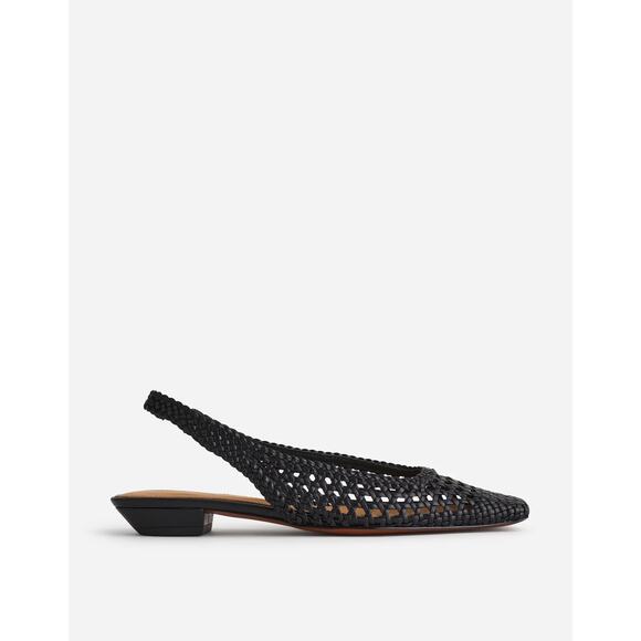 Madewell Women's The Ophelia Slingback Flats Leather Upper True Black Size 7.5 - Picture 3 of 11